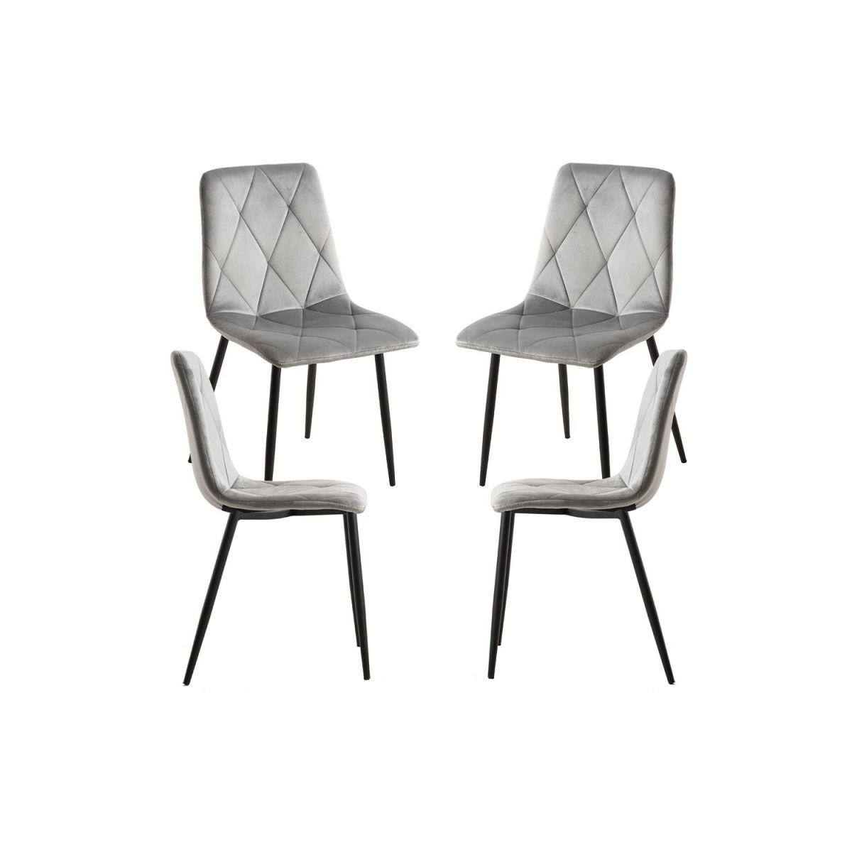 Regalos Miguel - Packs Sillas Comedor - Pack 4 Sillas Lyke Terciopelo - Gris claro