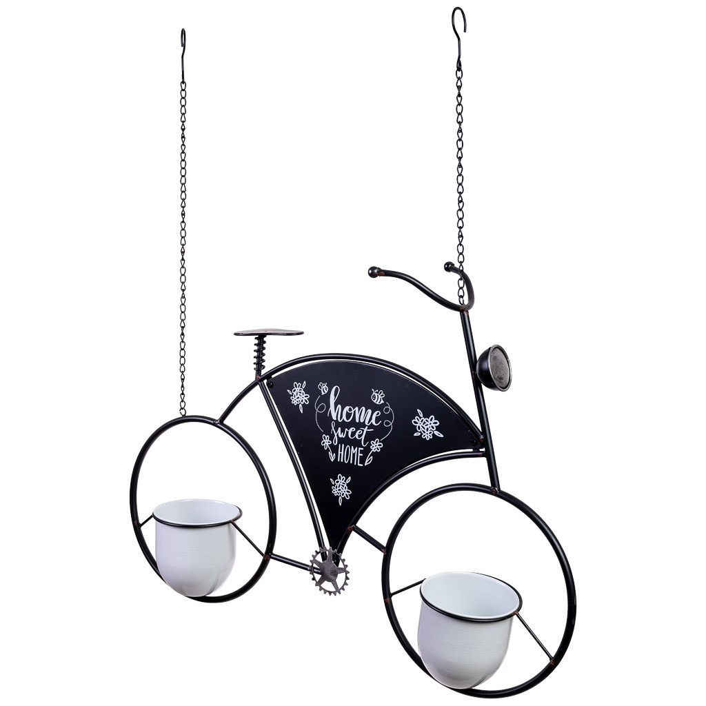 Wonderlust Deco - Bici decor de metal con dos cestos 85x22x98h cm Negro 85x22x98h cm
