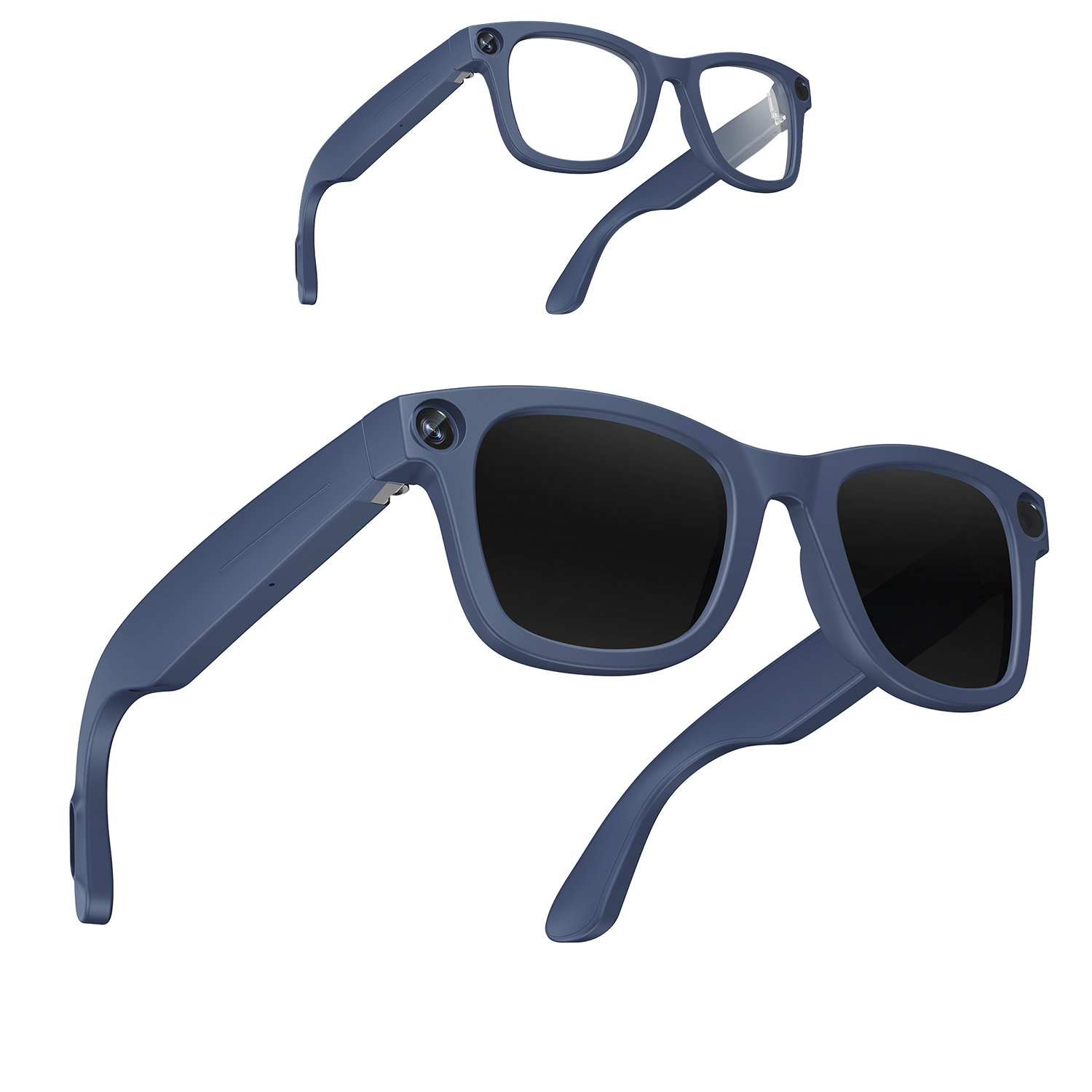 DAM Gafas inteligentes E3. Con cámara de 8MPX, vídeos en 1080p, traductor AI en tiempo real y control de música/llamadas. Con lentes oscuras y transparentes. 13,1x15,8x4 Cm.