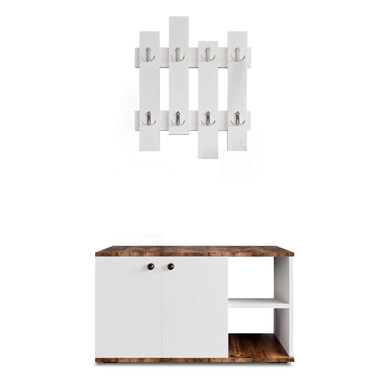 Catterhouse Armario Multiusos Catter House Kavala Blanco-marrón 90x32x53 Cm