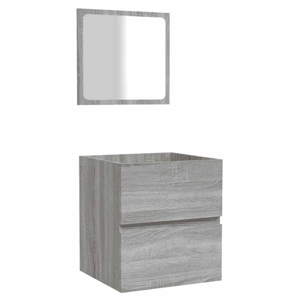 vidaXL Armario de baño con espejo madera contrachapada gris Sonoma