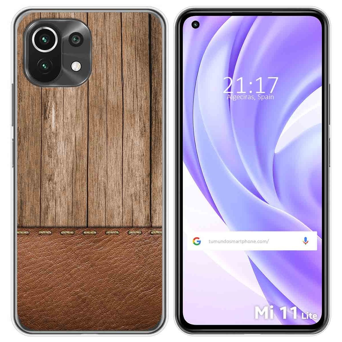 Tumundosmartphone Funda Gel Tpu para Xiaomi Mi 11 Lite 4G / 5G / 5G NE diseño Madera 09 Dibujos