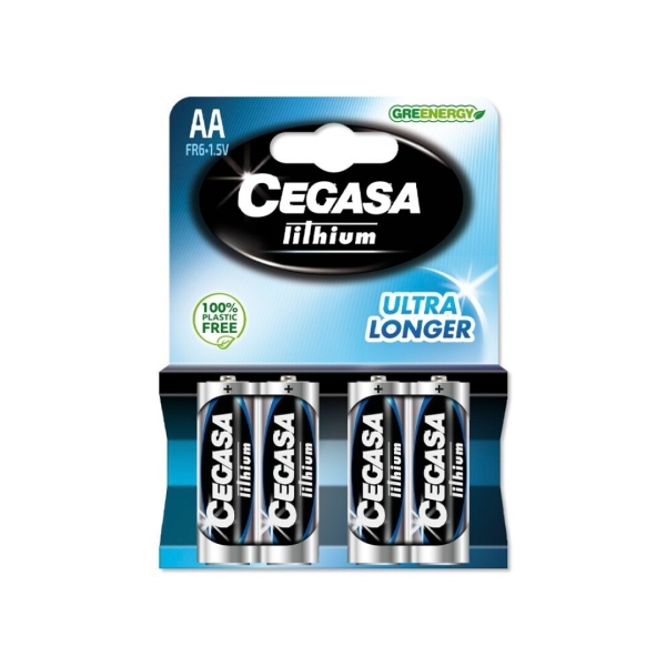 Cegasa lithium pack de 4 pilas de litio aa fr6 1.5v