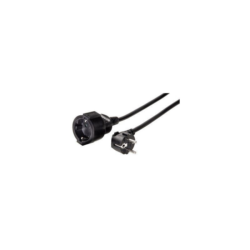 Hama - Cable alargador Schucko de 2m, con protección para niños, Color Negro 00047868