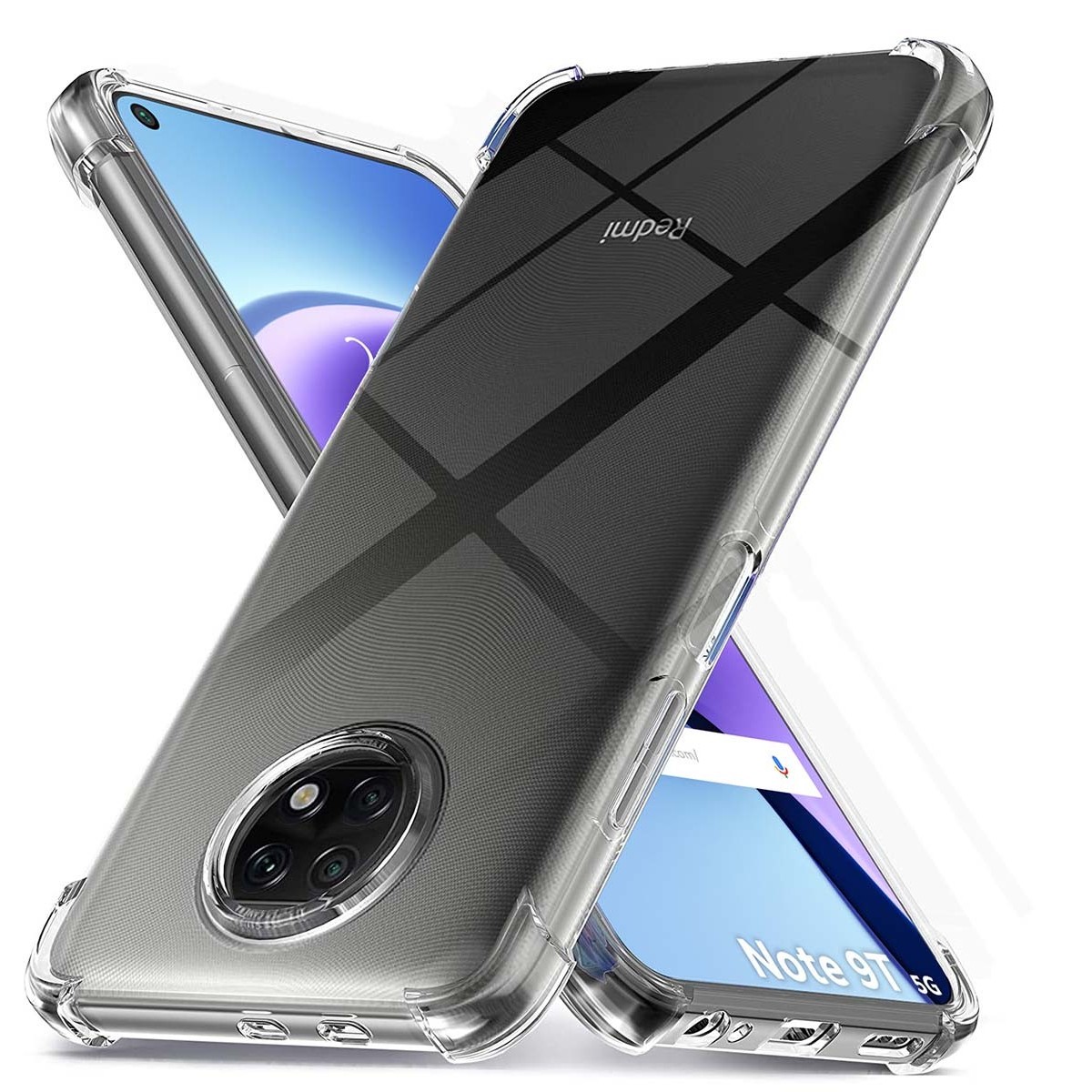 Tumundosmartphone Funda Gel Tpu Anti-Shock Transparente para Xiaomi Redmi Note 9T 5G