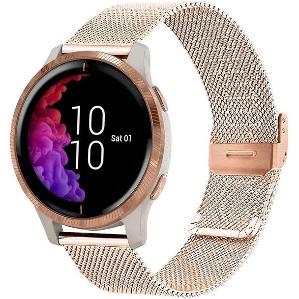 Correa de reloj para Garmin Venu 2 Plus/Venu Sq/Vivoactive 5/Vivomove 3, correa de pulsera de liberación rápida de acero inoxidable de 20 mm