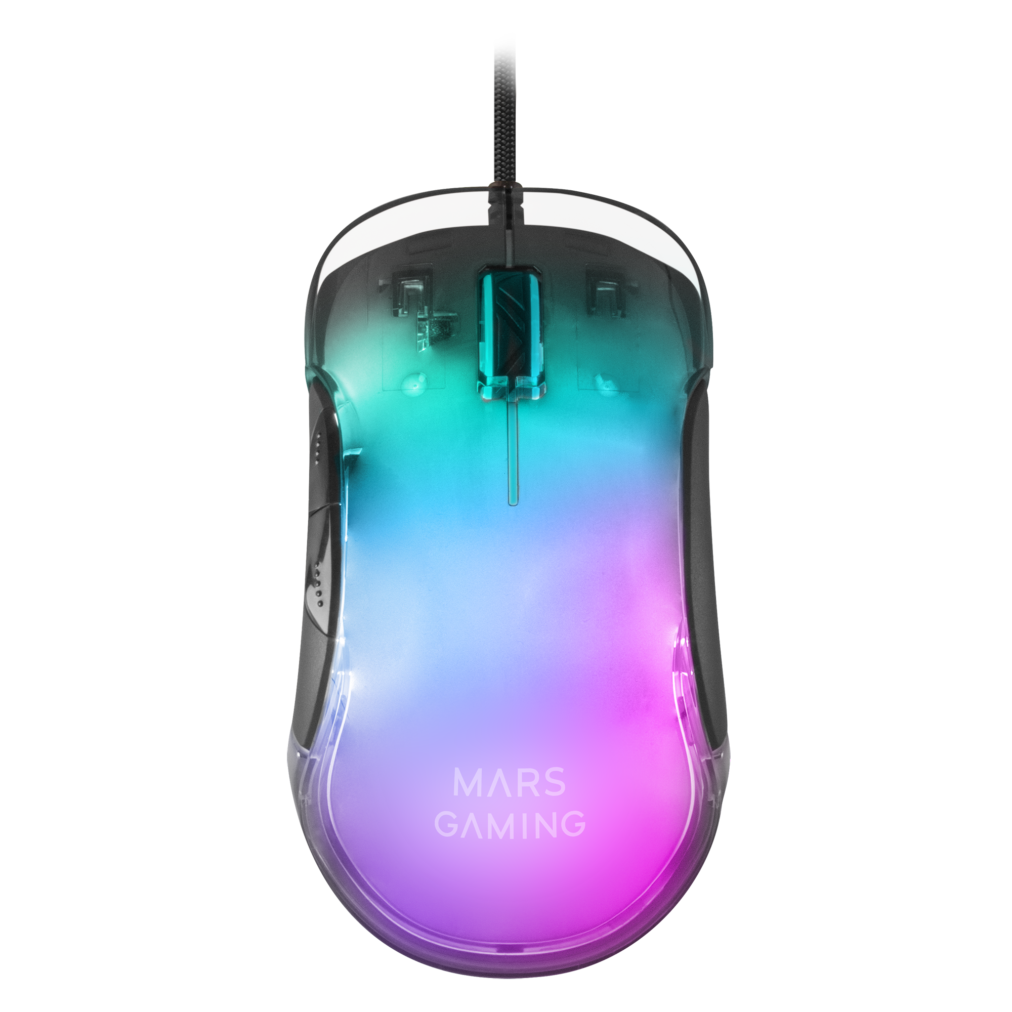 Mars Gaming MMGLOW, Ratón Gaming RGB Chroma-Glow, Acabado Espejo, 12800 DPI, Ratón PC RGB, USB Chapado en Oro, Negro o Blanco