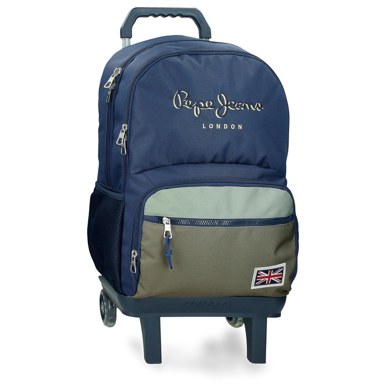Mochila escolar con carro Pepe Jeans Arwyn 33x46x15cm Marino