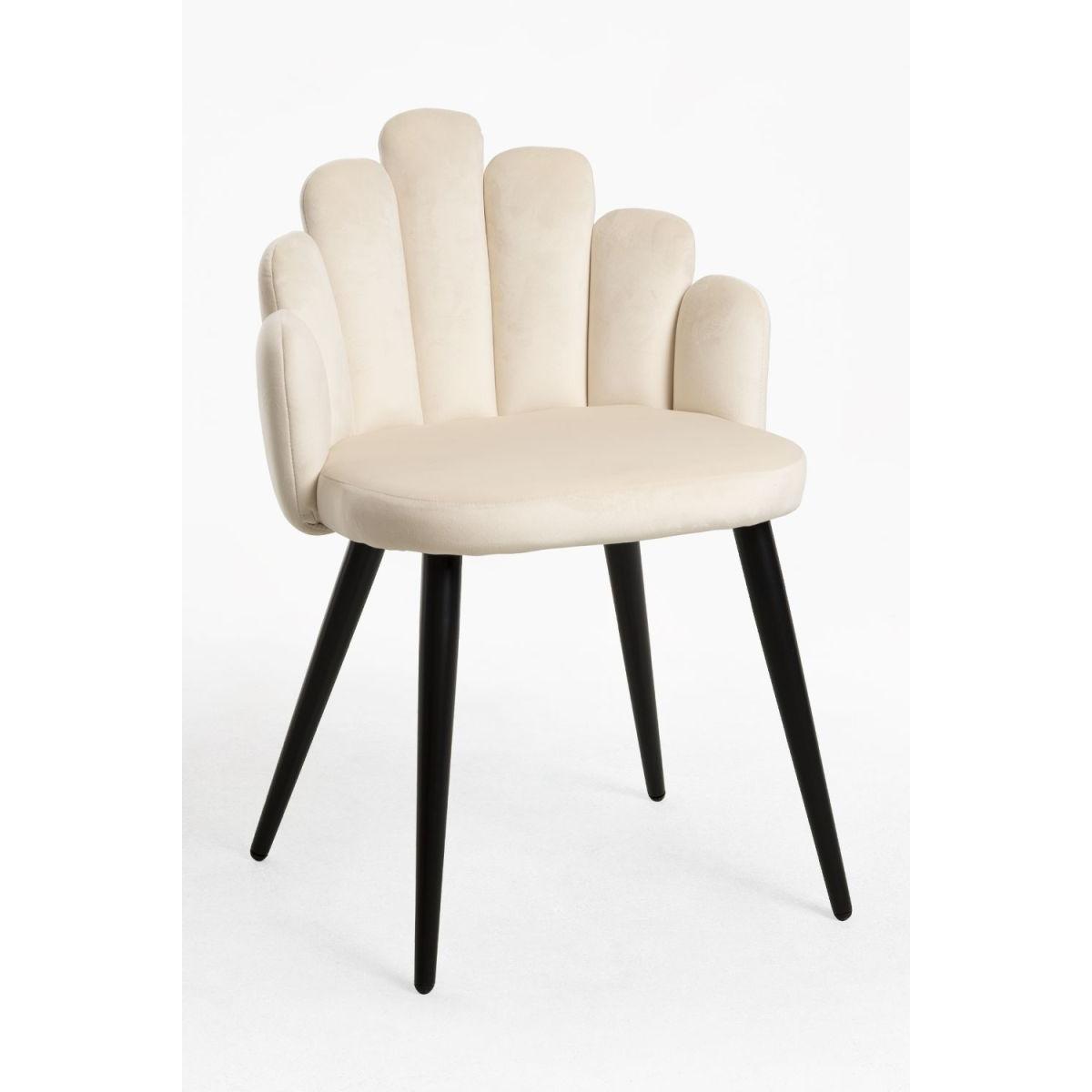 Regalos Miguel - Packs Sillas Comedor - Pack 6 Sillas Hand Patas Negras Terciopelo - Beige