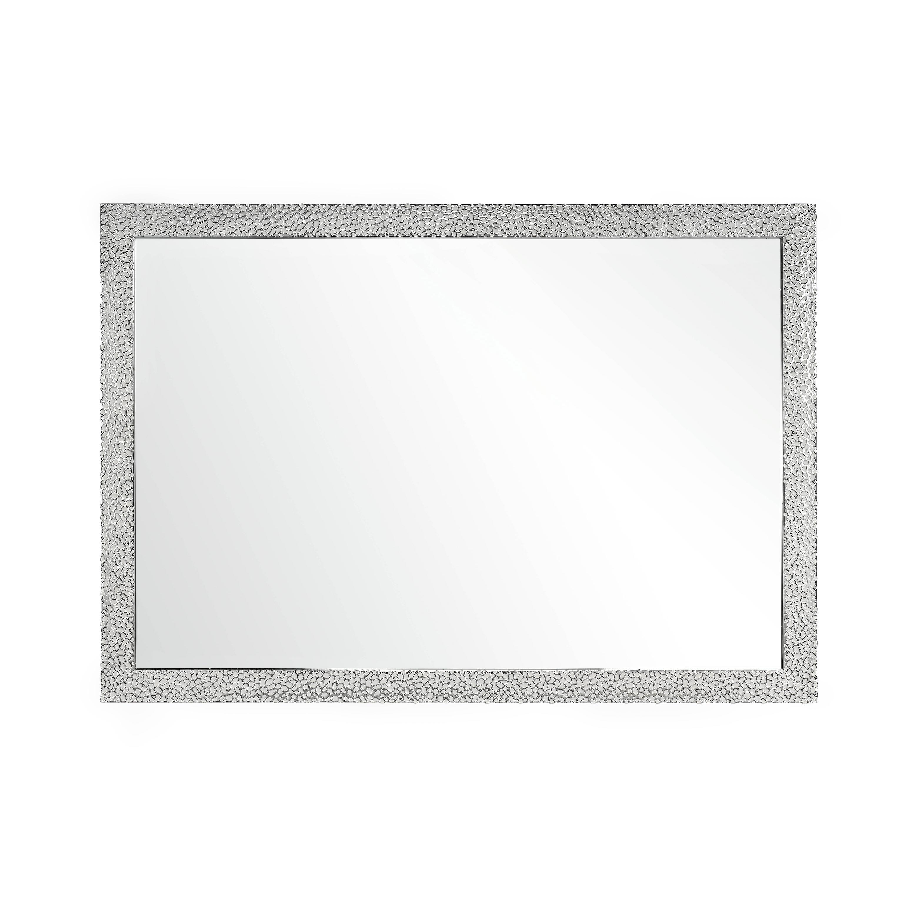 Espejo de Pared Hispanohogar Rectangular 68x98cm con Marco Plateado de Resina