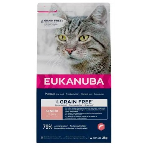Eukanuba Senior Grain Free Con Salmón Gato 2 Kg