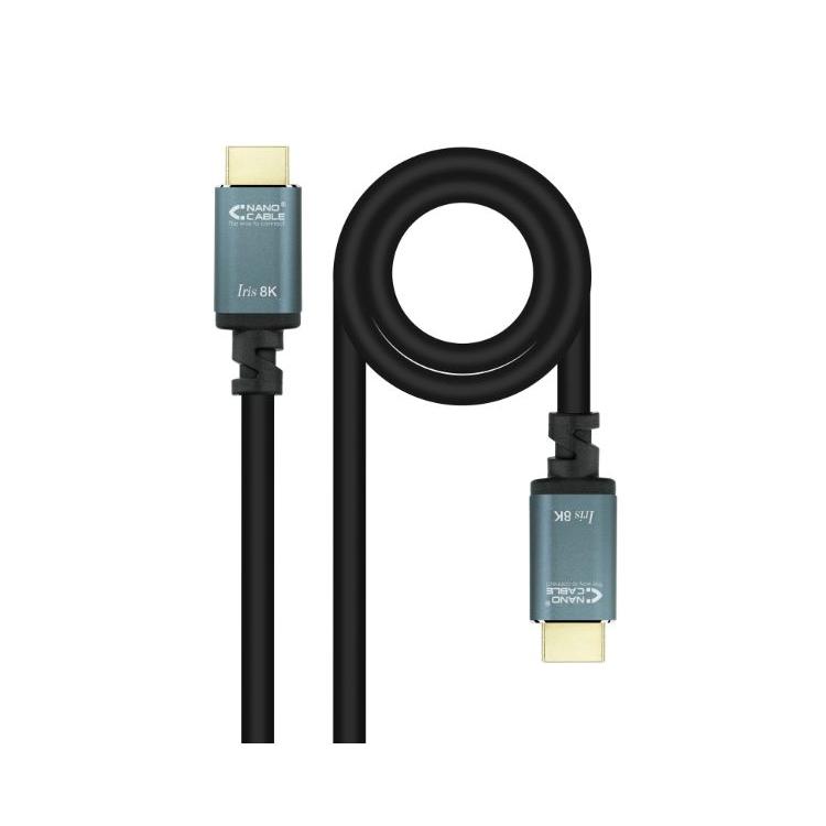NANOCABLE 10.15.8001 - Cable HDMI 2.1 IRIS 8K, de 1.0 m, Color Negro