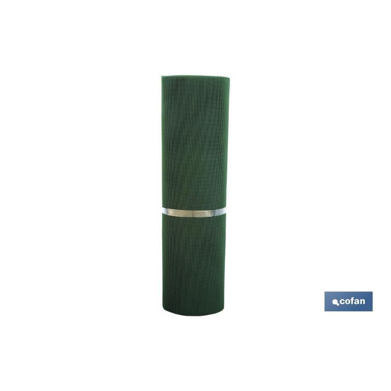 Malla plast. cuadrada jardin 5mm verde 1x25m