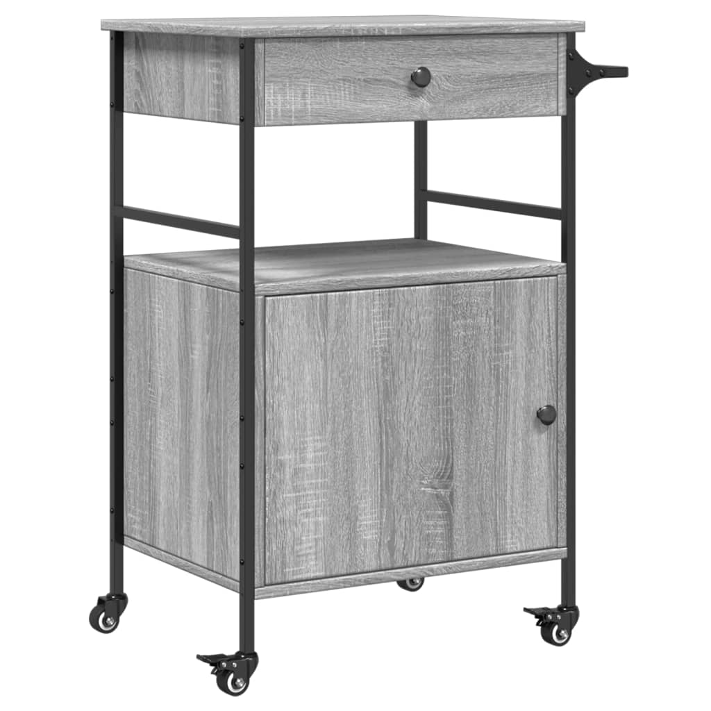 vidaXL Carrito de cocina de madera de ingeniería 56x43x89,5 cm