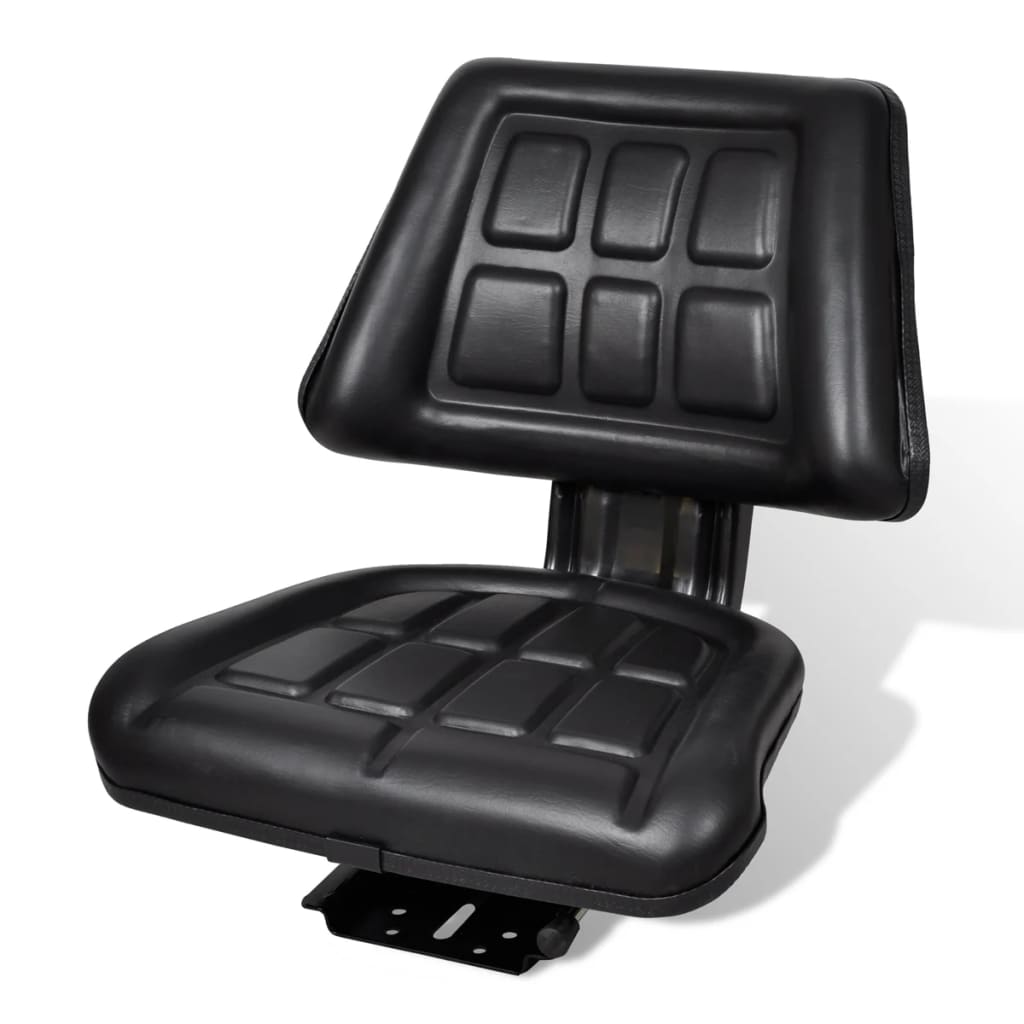 vidaXL Asiento de tractor con respaldo negro