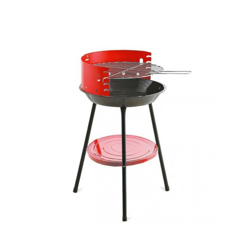 STARLEY-Barbacoa Redonda Algon De Carbón Rojo/negro Ø35x55 Cm pastillas encender fuegos gratis
