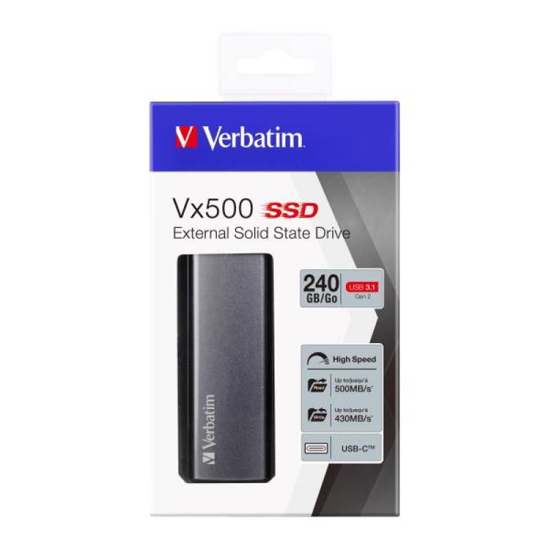 Disco SSD externo Verbatim VX500 USB 3.1 Gen 2 de 240 GB