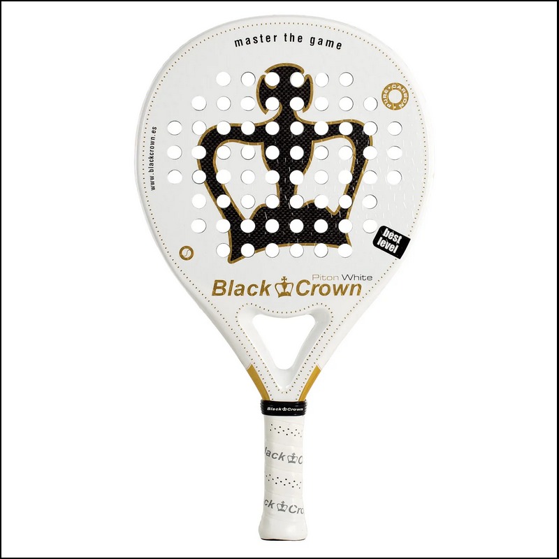 Pala de pádel Black Crown Piton White - Cómoda y manejable, formato redondo.
