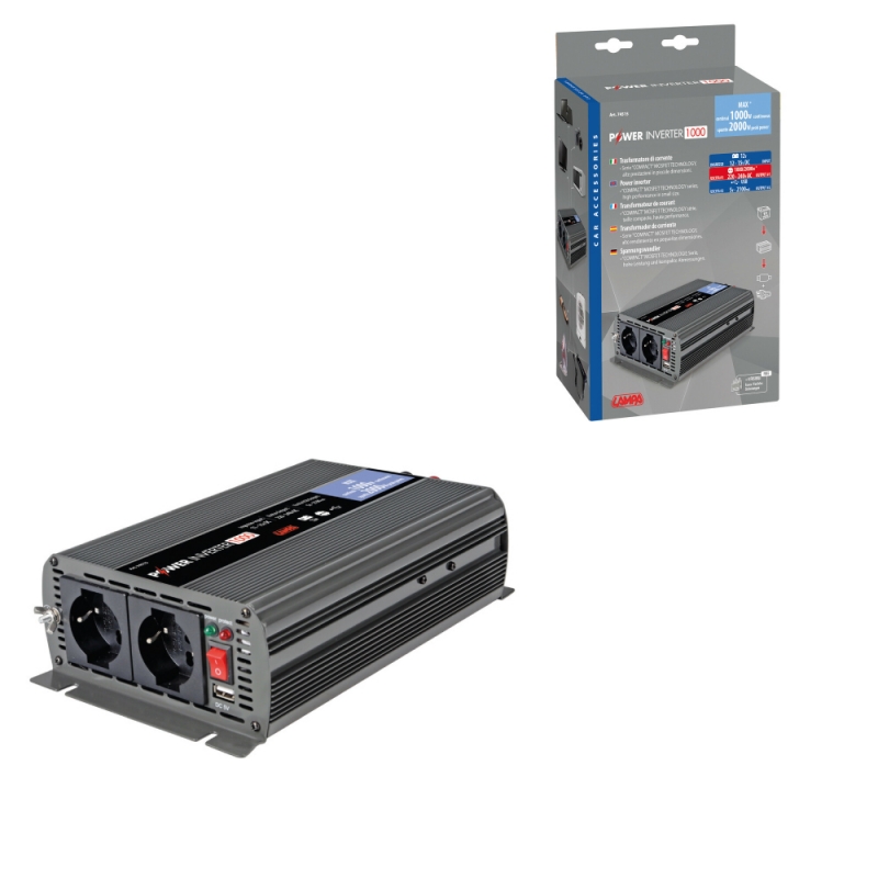 Transformador Con Puerto Usb 5V 12V - 220V 1000W LAM74515