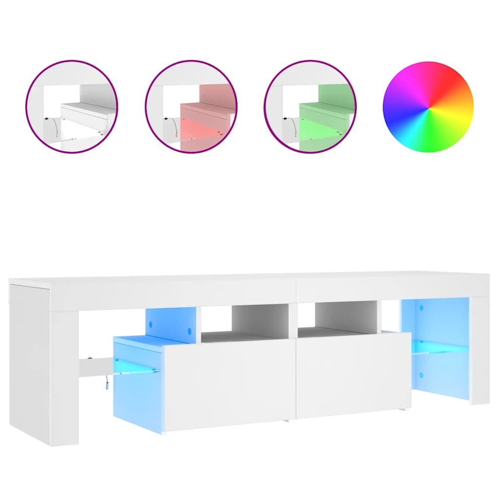 vidaXL Mueble de TV con luces LED blanco 140x36,6x40 cm