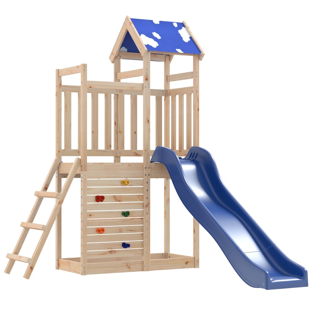 vidaXL Parque infantil de exterior Casa de Juegos Niño Material Madera maciza impregnada, Madera maciza de pino, Madera maciza douglas