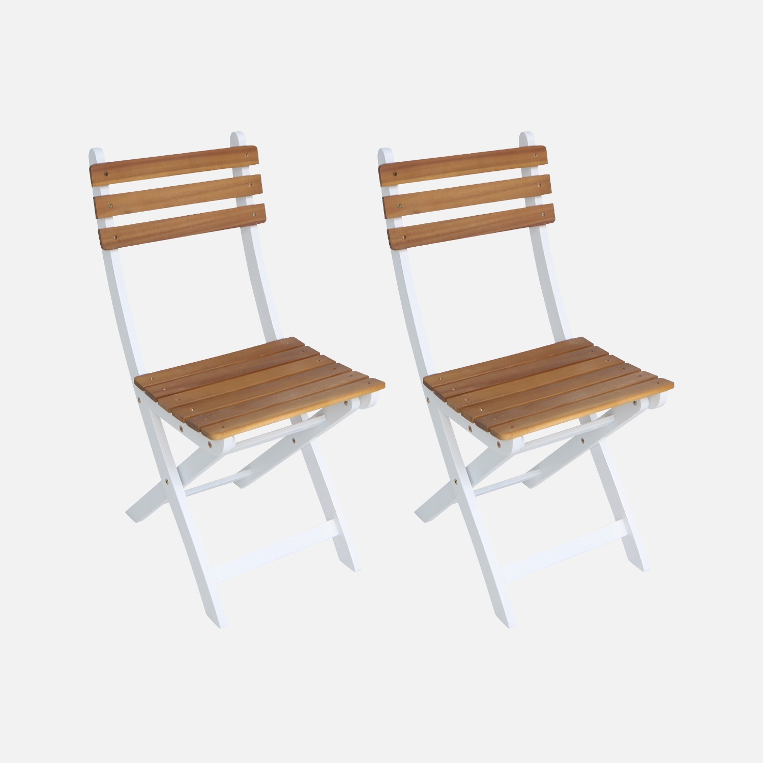 sweeek - Silla de jardín plegable de madera de acacia (lote de 2) , Calena , 40x103x12