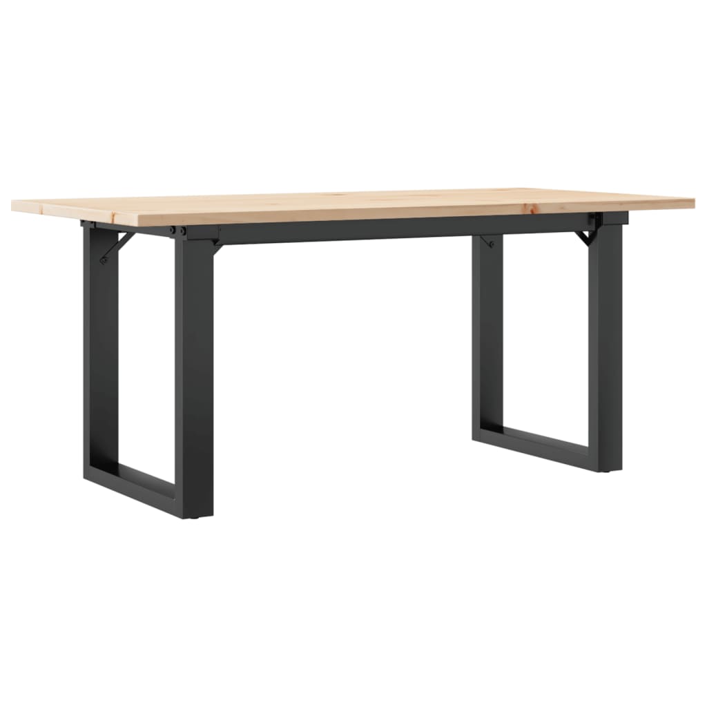 vidaXL Mesa de centro marco O madera maciza pino y acero en dimensiones 100x50x45 cm/100x50x45.5 cm/100x50x75 cm y más | estructura resistente ideal para salón dormitorio o estudio