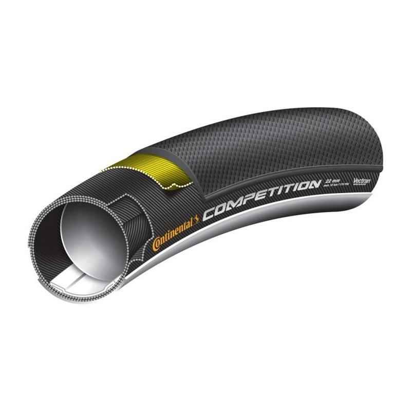 Continental - Neumático Tubular Competition 700x25 Negro 25-622 para competición ciclista profesional, resistente todo terreno y con protección eficiente contra pinchazos gracias a su compuesto de caucho especial