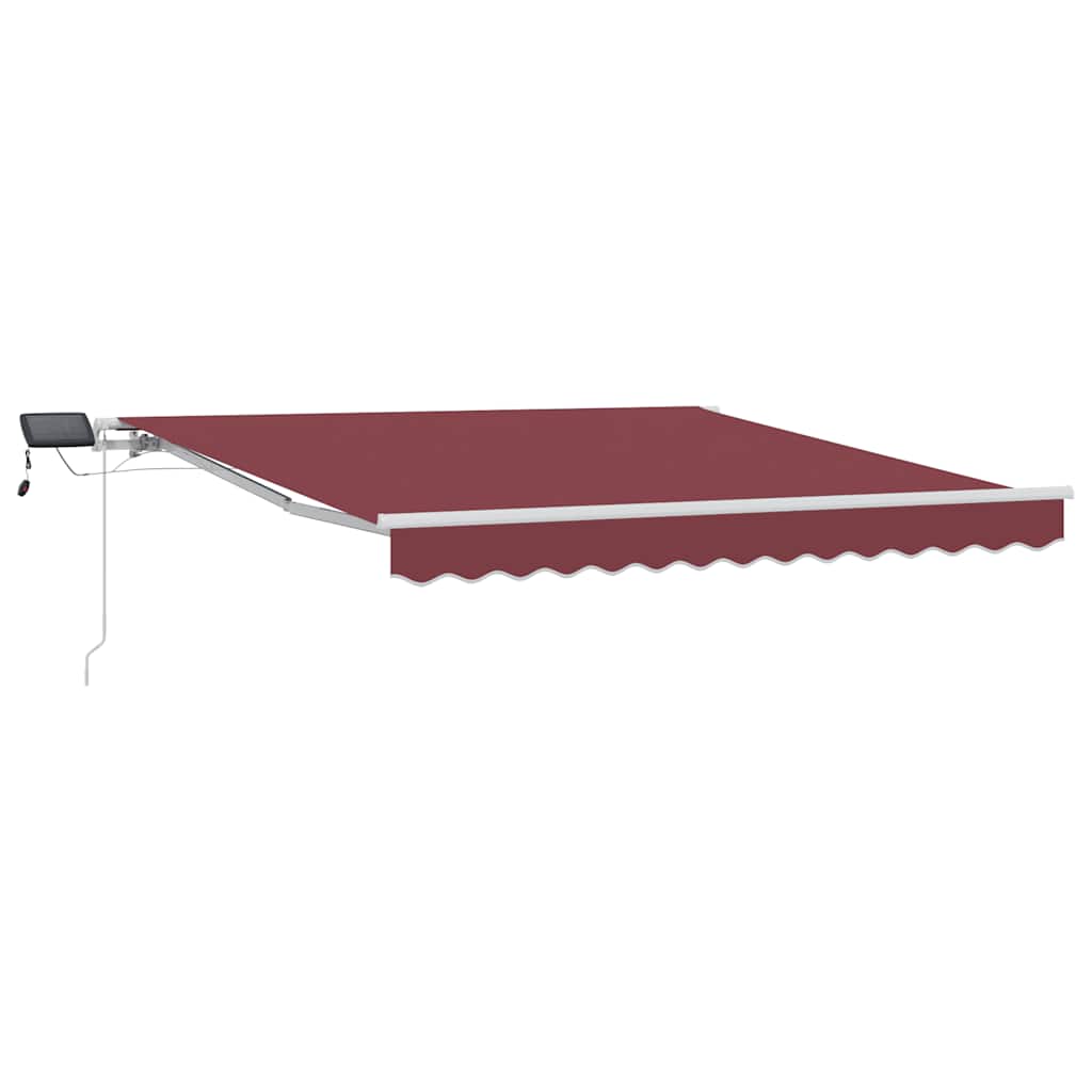 vidaXL Toldo retráctil manual con luces LED burdeos 300x250 cm