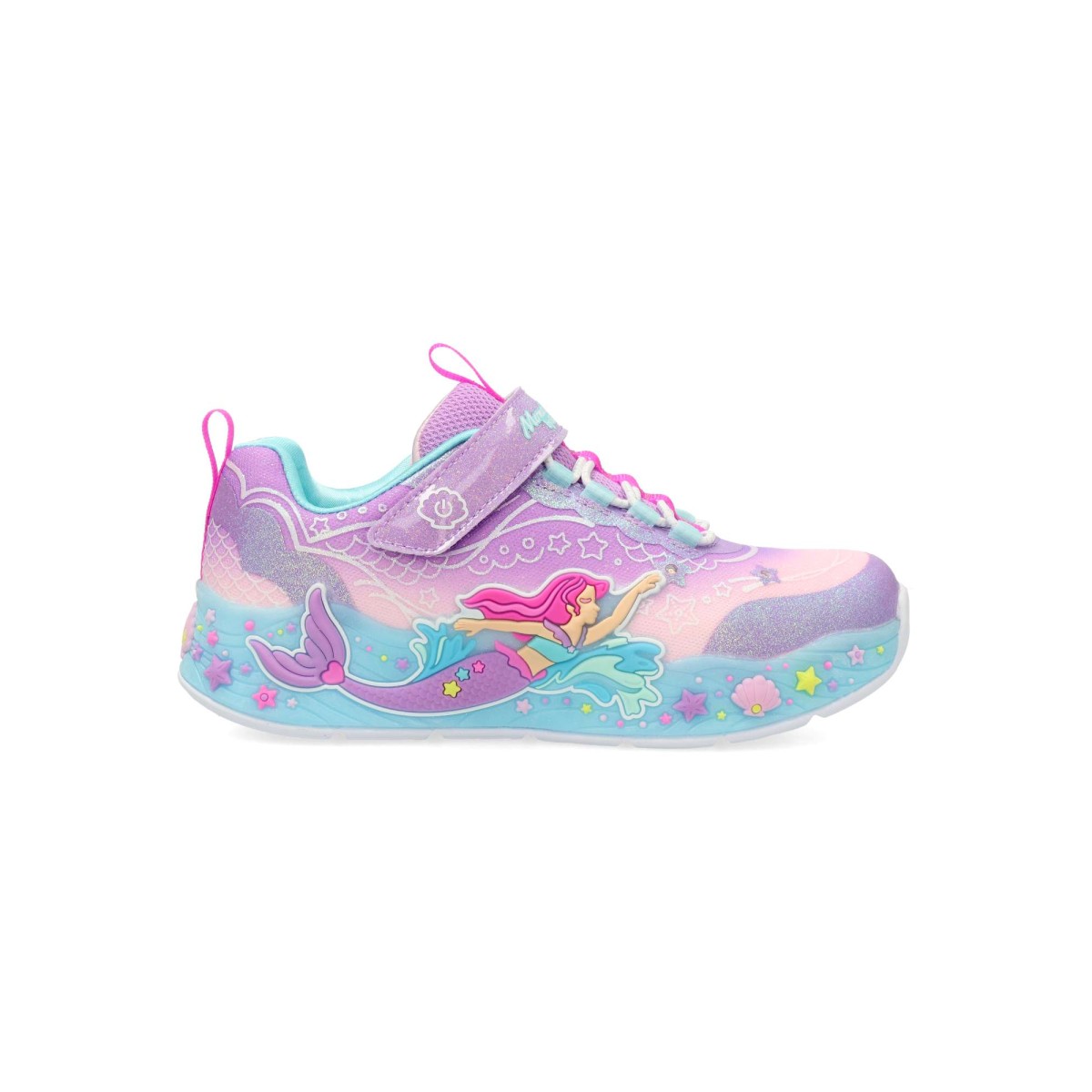 Skechers - Zapatillas Sirenita Mermaid Dreams con luces S-Lights® para niña, diseño deportivo iluminado de la colección Magical Collection®