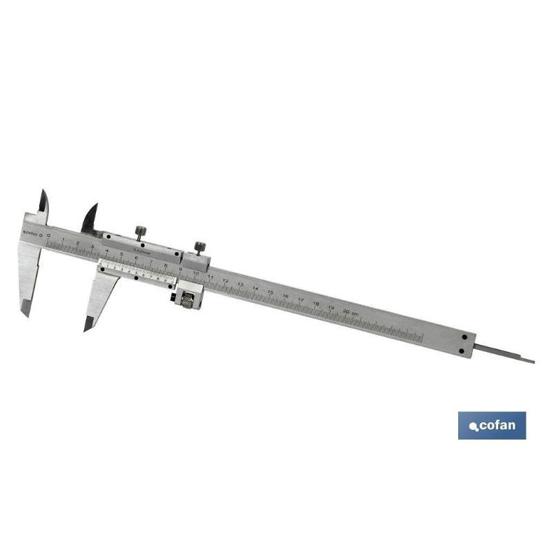 Calibre pie de rey acero inoxidable 0-200