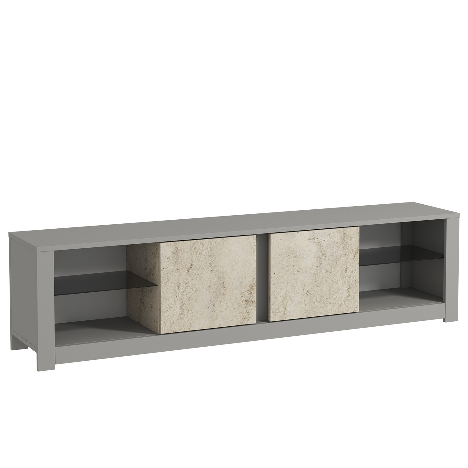 Habitat y Jardin - Soporte de TV de madera "Aydos" 180 x 35 x 45 cm - Gris