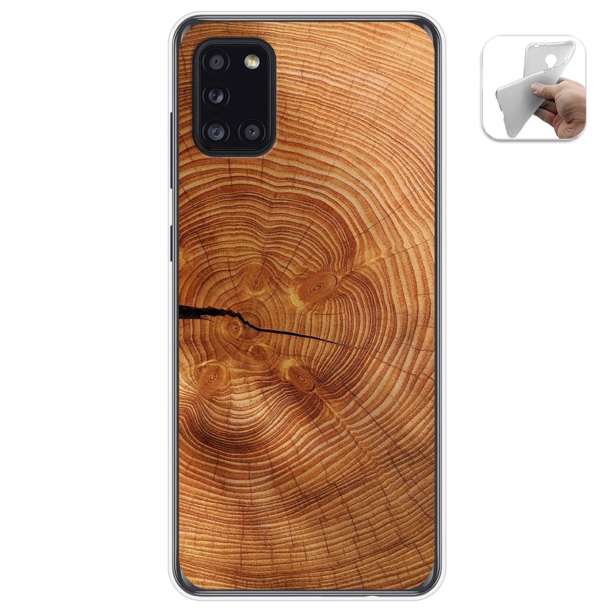 Tumundosmartphone Funda Gel Tpu para Samsung Galaxy A31 diseño Madera 04 Dibujos