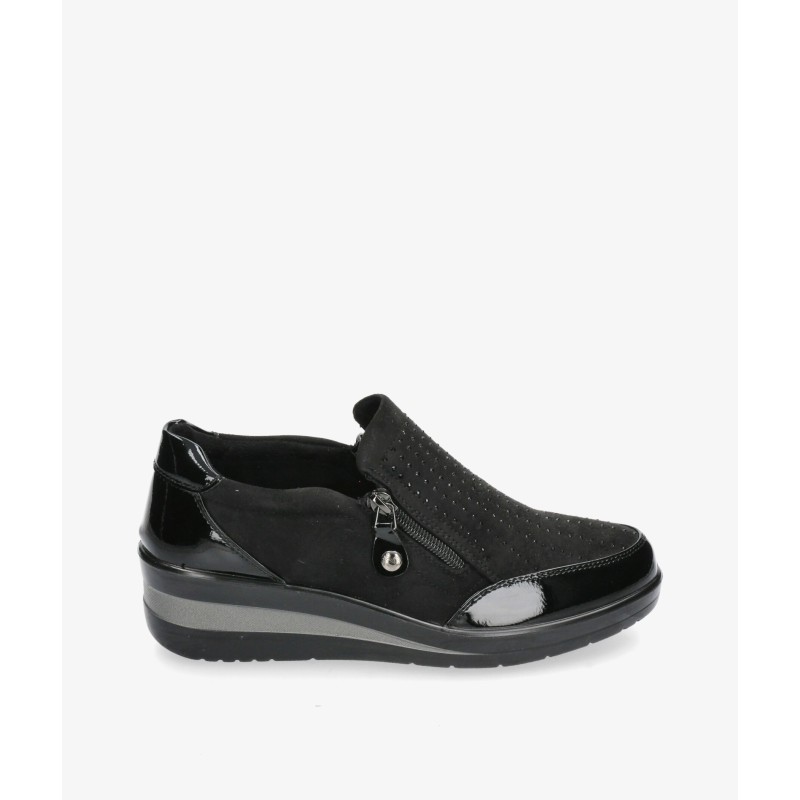 AMARPIES AMD29385NEGR 36933 25I CONFORT CUÑA CREMALLERA STRASS NEGRO