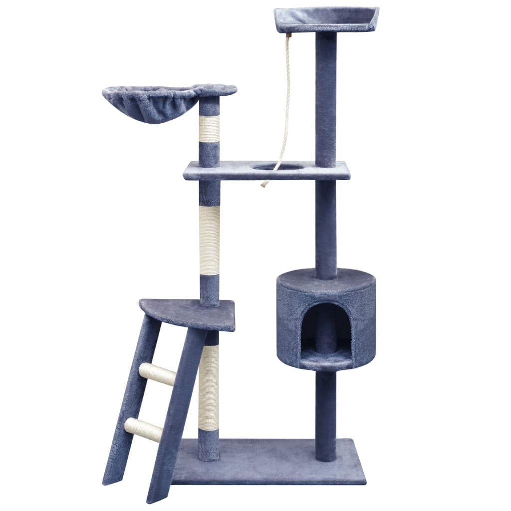 vidaXL Rascador de Gatos con Poste Salón Sisal 150cm Mascotas Jugar Color Beige,  Gris,  Azul oscuro y mas