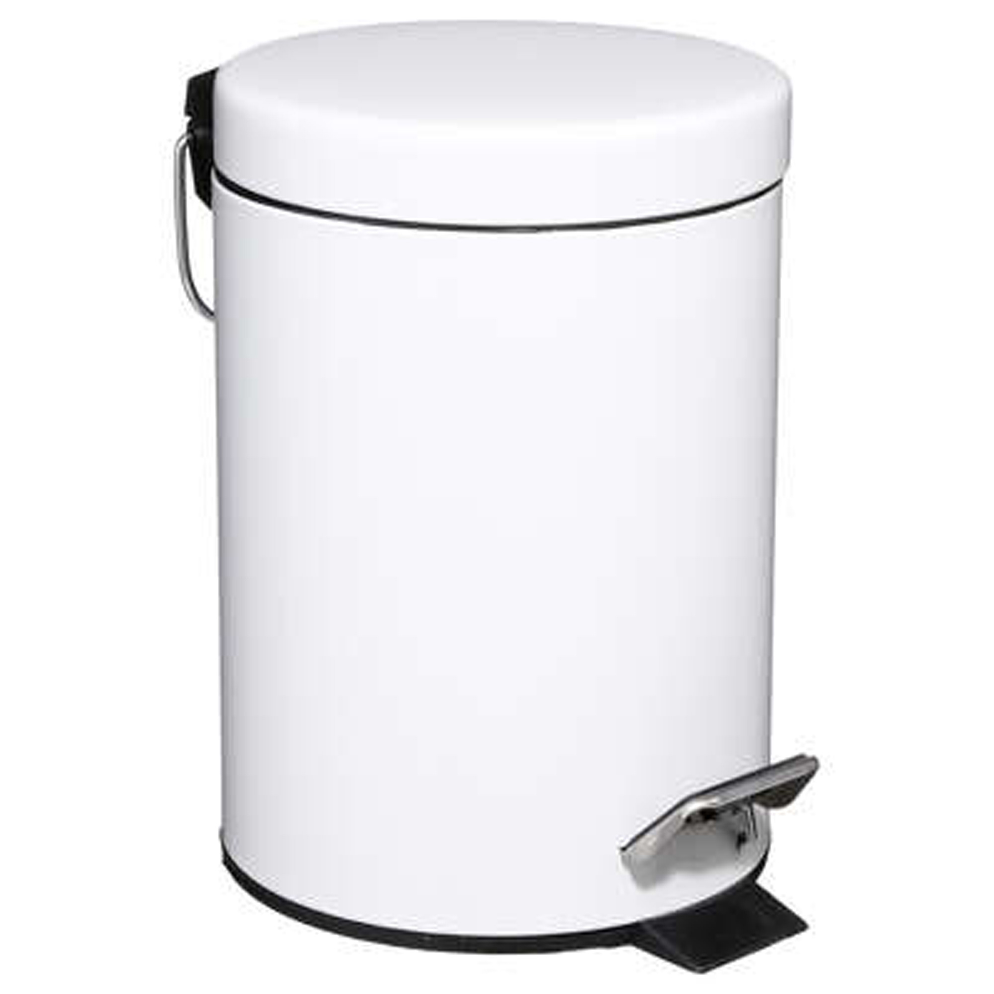 Cubo de Basura 3L Pedal de Metal Blanco para Baño