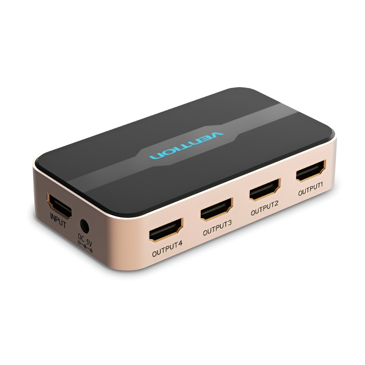 Vention duplicador hdmi macho a 4xhdmi hembra - color dorado