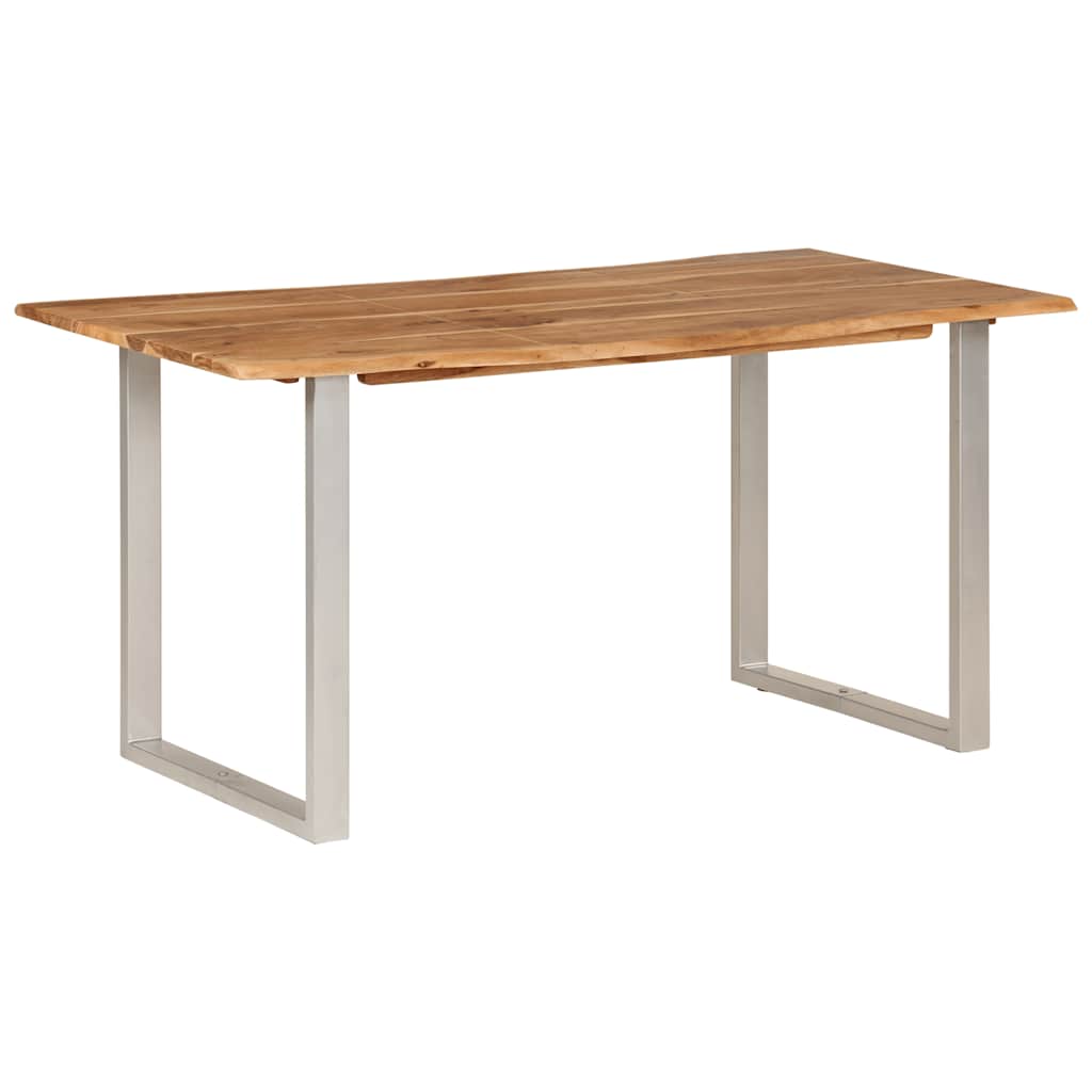 vidaXL Mesa de comedor de madera maciza de acacia 154x80x76 cm
