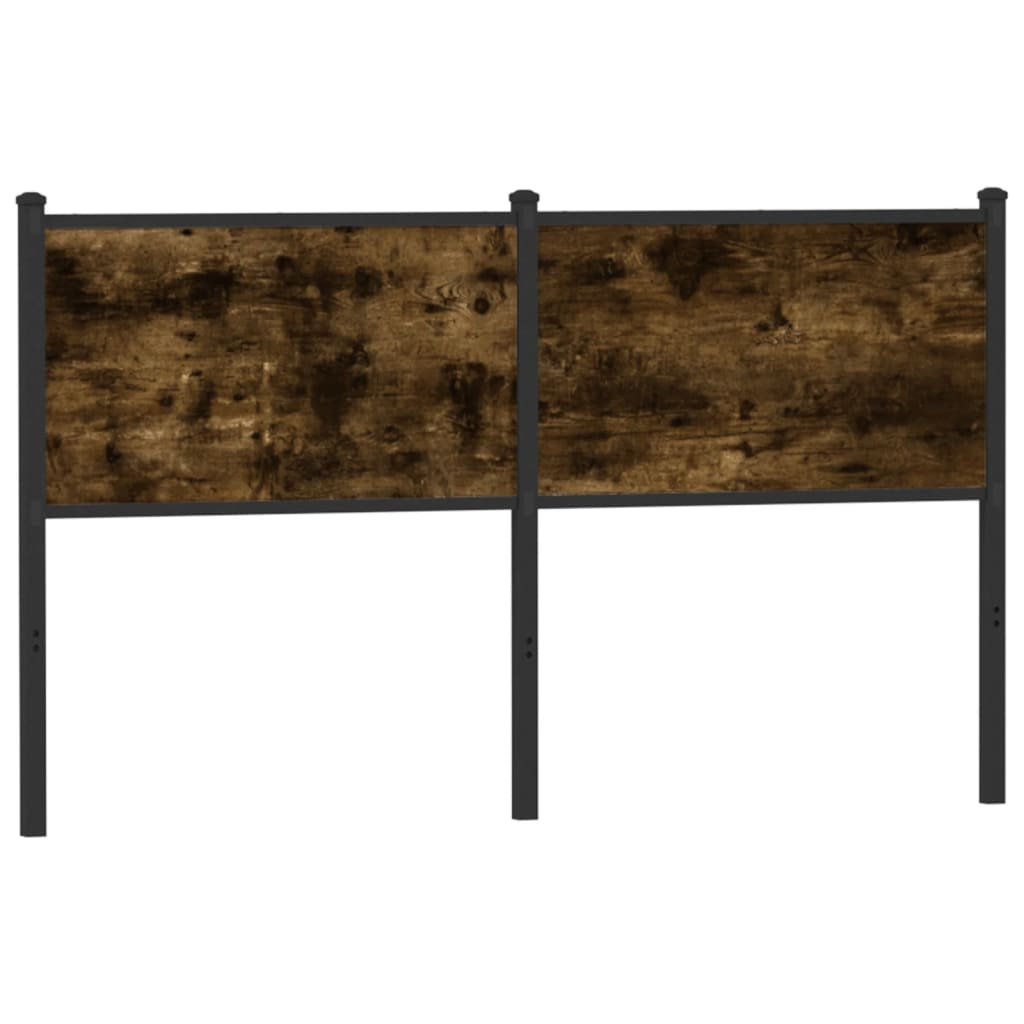 vidaXL Cabecero de repuesto de madera de ingeniería y acero roble ahumado 150 cm