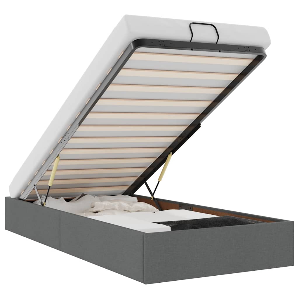 vidaXL Estructura cama otomana sin colchón tela gris oscuro 90x190cm