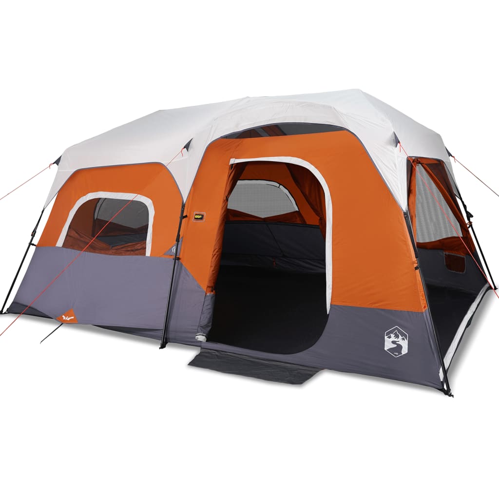 vidaXL Tienda Familiar con LED 9 Personas Apertura Rápida Toldo Carpa Color Azul,  Gris claro y naranja,  Verde y mas
