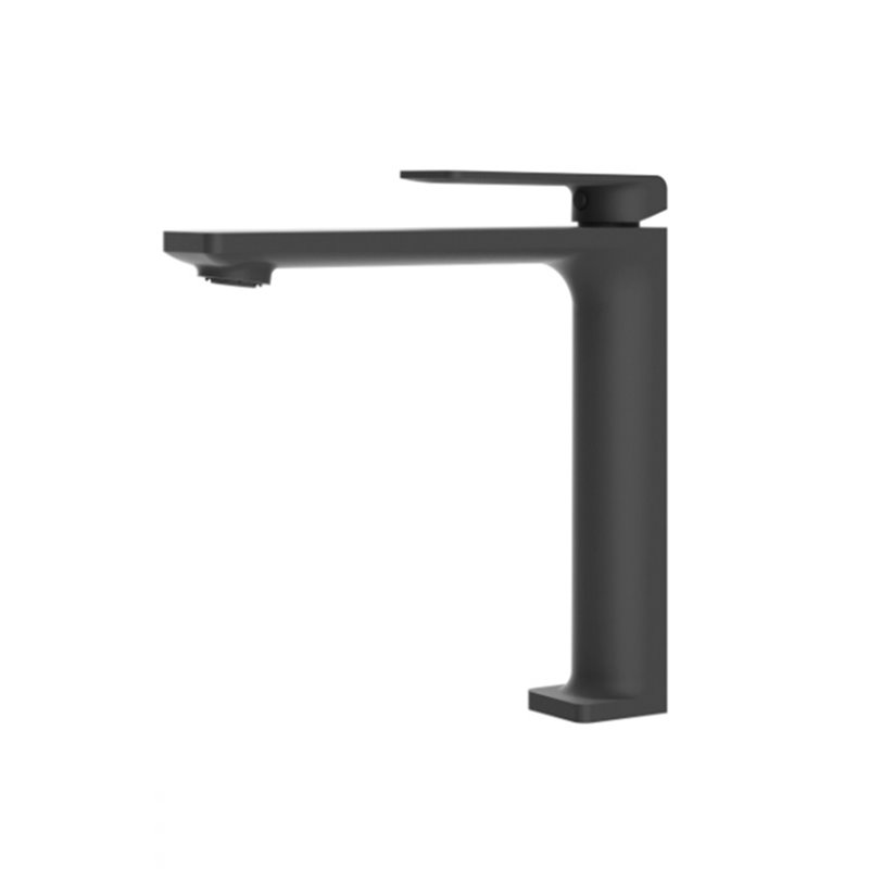 Imex Fiyi BDF016-3NG grifo monomando lavabo sobre encimera caño alto negro mate