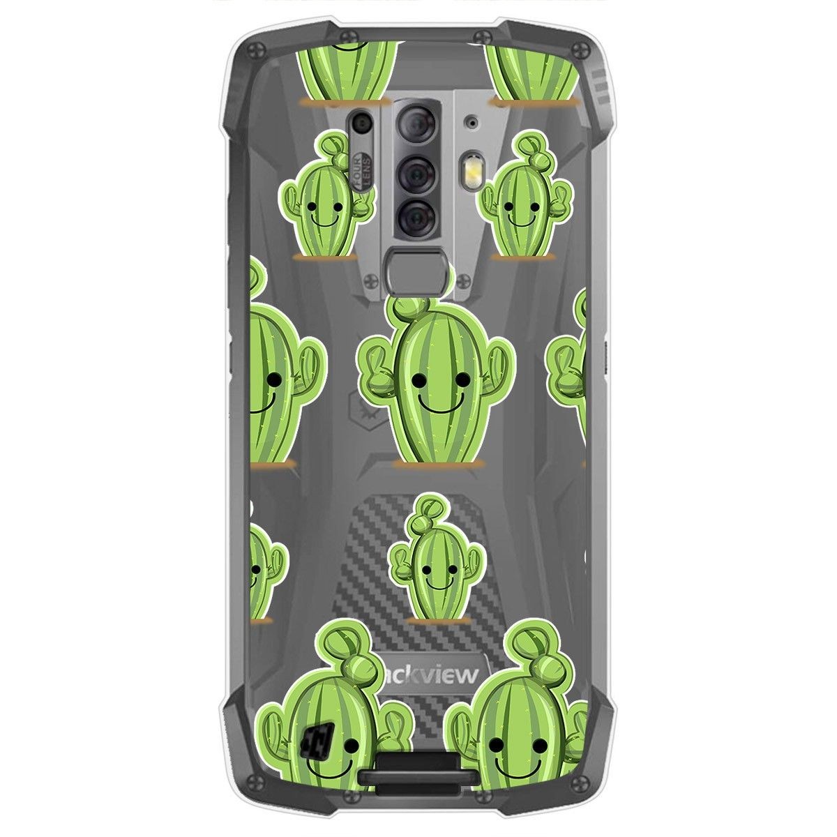 Tumundosmartphone Funda Gel Transparente para Blackview BV6900 / BV6900 Pro diseño Cactus Dibujos