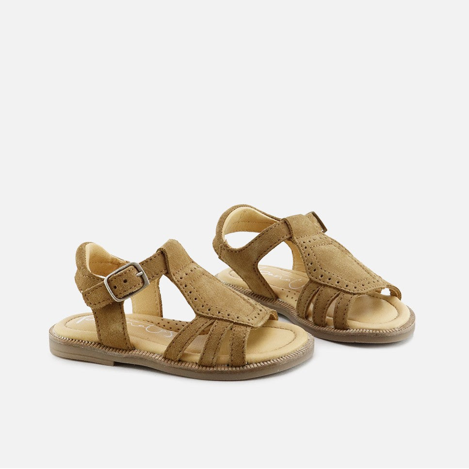 Sandalias Picadas Serraje Cuero Tania Papanatas | Eli 1957
