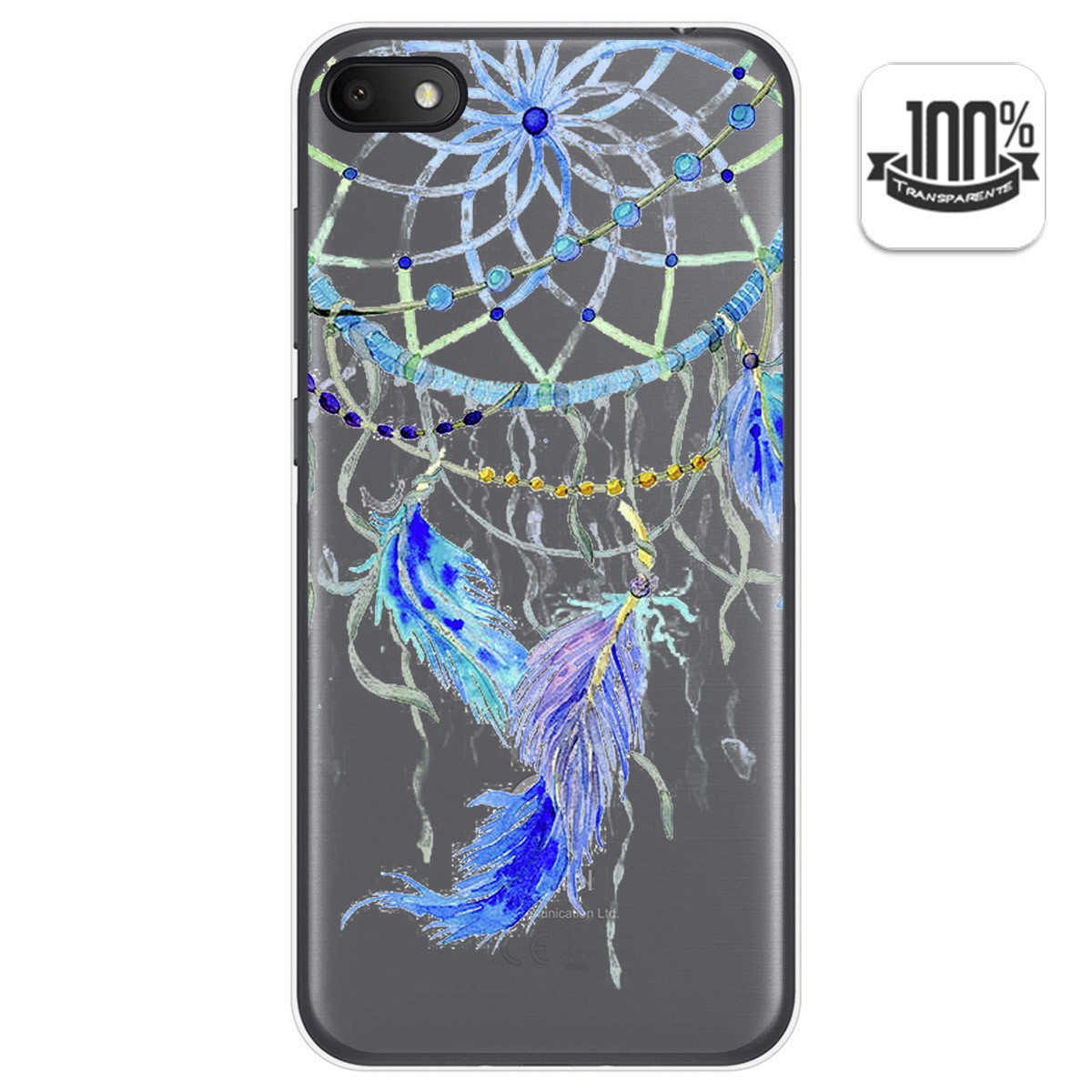 Tumundosmartphone Funda Gel Transparente para Alcatel 1V 2019 diseño Plumas Dibujos