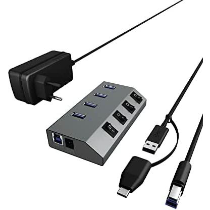 Raidsonic ICY BOX IB-HUB1405C Adaptador USB 3.0 de 4 Puertos