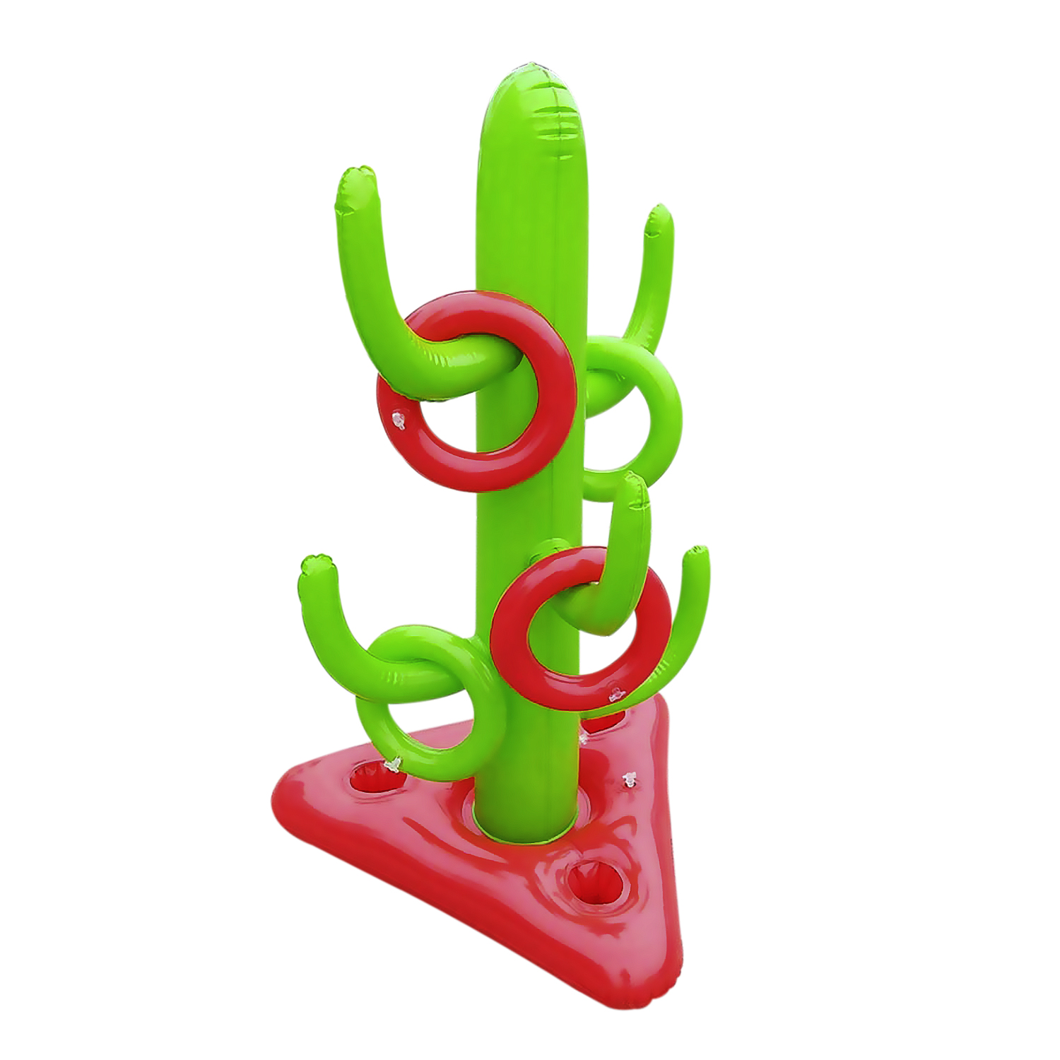 DAM. Cactus hinchable  con 5 anillas. Juego de habilidad y puntería. 66x110cm. 60x66x110 cm.