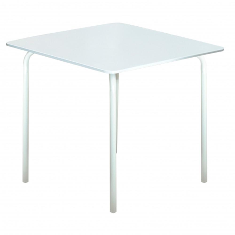 Mesa acero 80x80 cm  blanca compac 4280