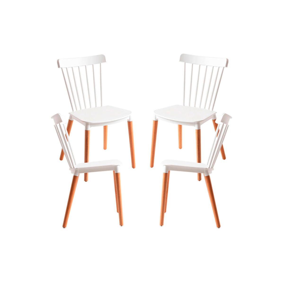 Regalos Miguel - Packs Sillas Comedor - Pack 4 Sillas Leka - Blanco