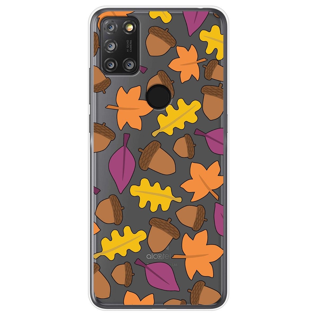 Tumundosmartphone Funda Gel Transparente para Alcatel 3X 4CAM diseño Otoño Dibujos